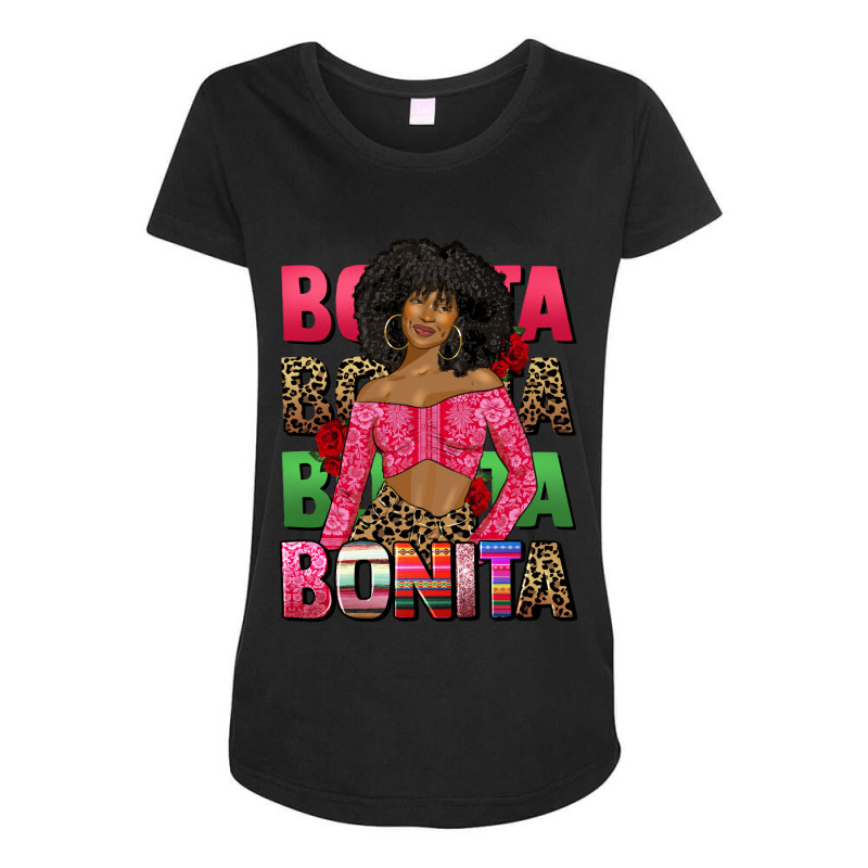 Bonita Afro Latina Woman Maternity Scoop Neck T-shirt by afrowomandigitalshop@gmail.com | Artistshot