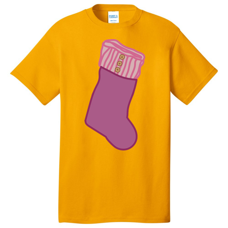 Pink Christmas Stocking Basic T-shirt by Bertrand Angulo | Artistshot