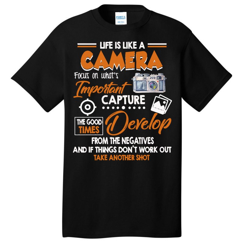 Funny Photographer Gift Vintage Photography Life Is Like A Camera I'm  Basic T-shirt | Artistshot