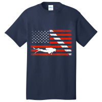 Diver Down Dive Flag Scuba Diving American Flag Basic T-shirt | Artistshot