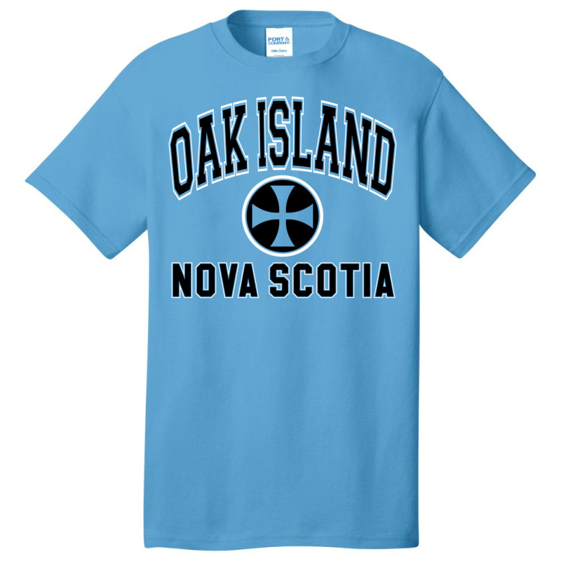 Oak Island Varsity Style Cross Black Print Pullover Hoodie Basic T-shirt by cm-arts | Artistshot