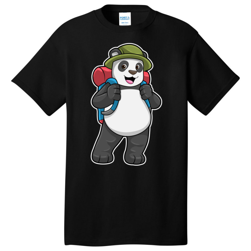 C:\users\dell\desktop\l2\chung 7\panda Types Panda As Hiker With Backp Basic T-shirt | Artistshot