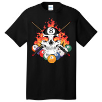 Great Pool Billiards Player Skull Billiard Cue Ball T Shirt Basic T-shirt | Artistshot