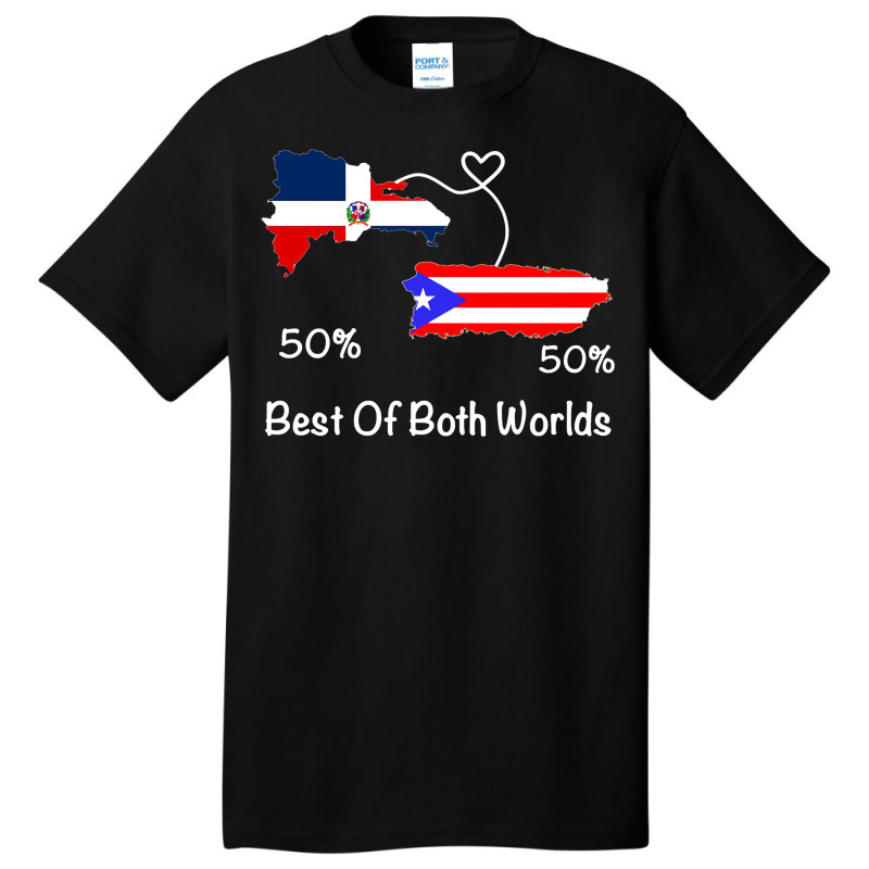 Half Puerto Rican Half Dominican Flag Map Combined Pr Rd Long Sleeve T Basic T-shirt by cm-arts | Artistshot