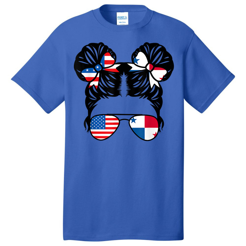 Half American Half Panamanian Girl Usa Panama Flag Patriot T Shirt Basic T-shirt by cm-arts | Artistshot