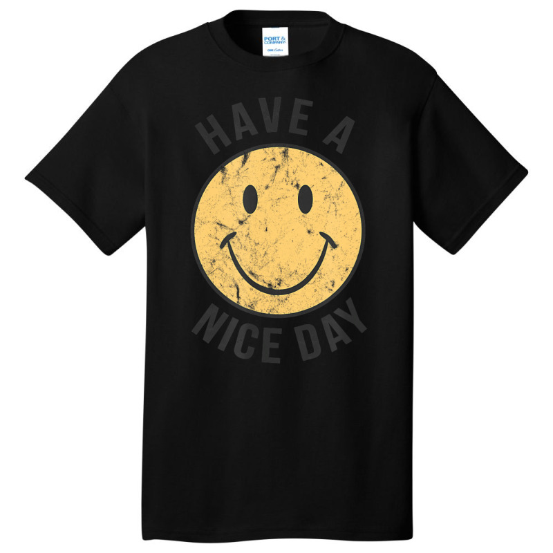 Mens 70's Retro Have A Nice Day Happy Face Basic T-shirt | Artistshot