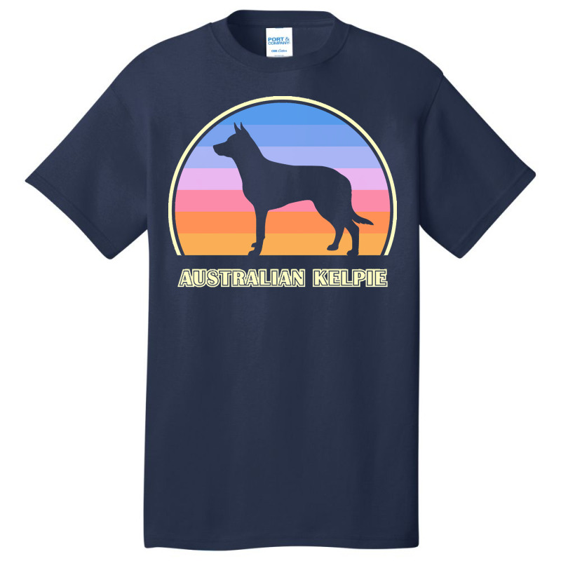 Australian Kelpie Australian Kelpie Vintage Sunset Dog Basic T-shirt by relativemedulla | Artistshot