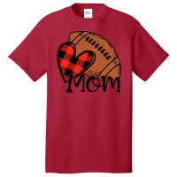 Football Football Mom Cute Football Heart 135 Football Player Basic T-shirt | Artistshot