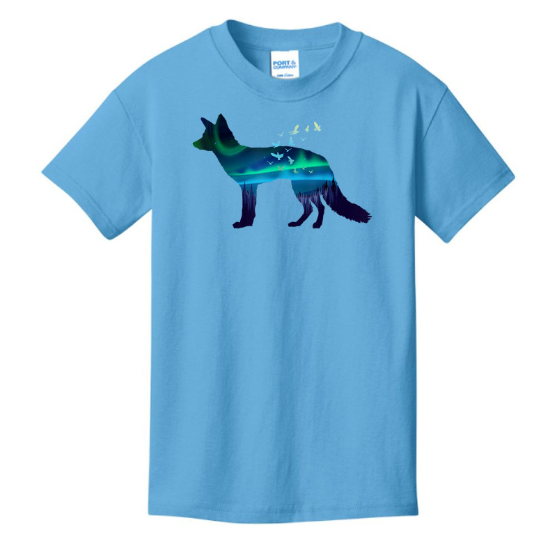 Fox Northern Light Wildlife Nature Design Basic Youth T-shirt by Fashzilla | Artistshot