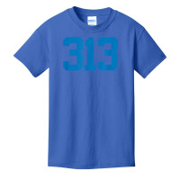 Detroit 313 Area Code   Grit   Sports Fan   Detroiter Fan T Shirt Basic Youth T-shirt | Artistshot