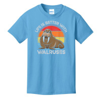 Life Is Better With Walruses Tusk Whiskers Marine Mammals Basic Youth T-shirt | Artistshot