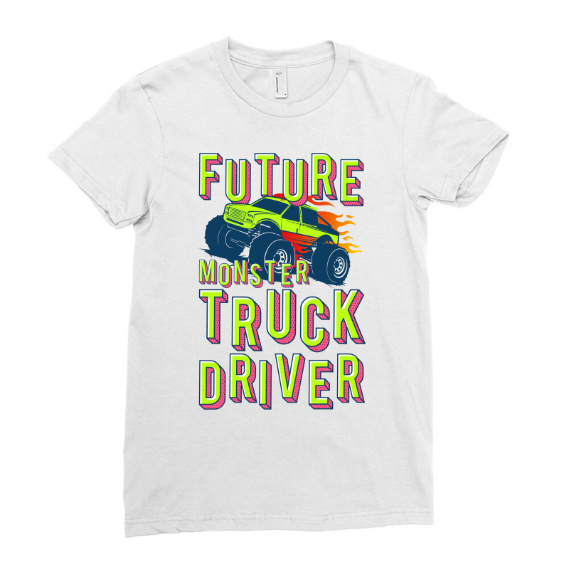 Kids Future Monster Truck Driver | Racing Lovers Ladies Fitted T-Shirt by John Phillips | Artistshot