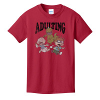 Rugrats Running From Reptar And Adulting Basic Youth T-shirt | Artistshot