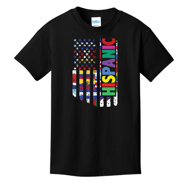 Usa And Latin American Countries Flag Hispanic Heritage Pullover Hoodi Basic Youth T-shirt by cm-arts | Artistshot