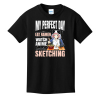 My Perfect Day Anime Ramen Sketching Japanese Aesthetic Girl T Shirt Basic Youth T-shirt | Artistshot