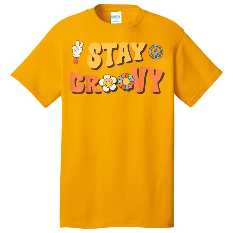 Stay Groovy Wavy Hippie Boho Retro Positive And Peace T Shirt Basic T-shirt | Artistshot