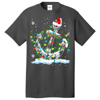 Santa Anchor Cool Christmas Lights Boating Sailing Boat Ship T Shirt Basic T-shirt | Artistshot