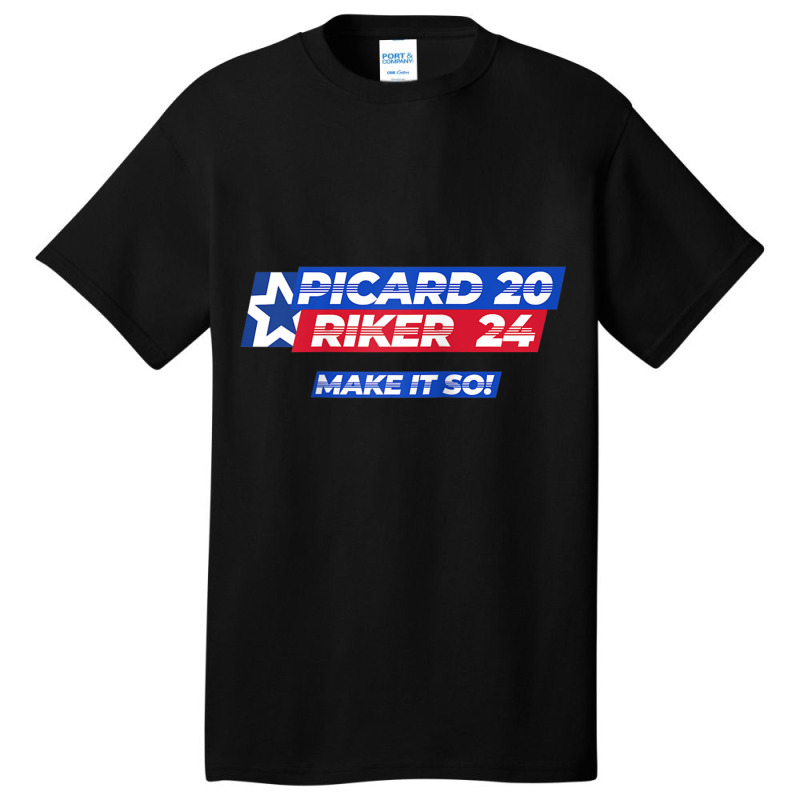 Picard Riker 2024 Make It So Politics Election Parody Funny Raglan Bas Basic T-shirt by cm-arts | Artistshot