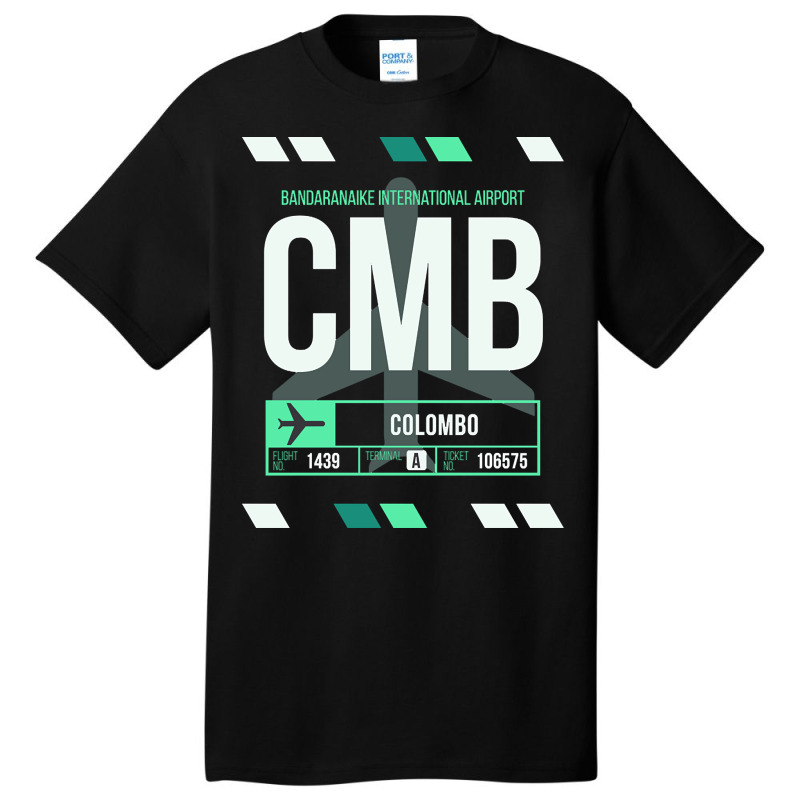 Colombo (cmb) Airport Code Baggage Tag Basic T-shirt | Artistshot