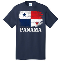 Vintage Panama Flag For Panamanian Gift Long Sleeve T Shirt Basic T-shirt | Artistshot