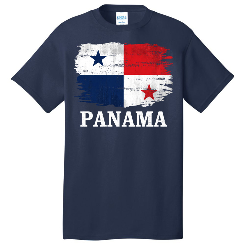 Vintage Panama Flag For Panamanian Gift Long Sleeve T Shirt Basic T-shirt by cm-arts | Artistshot