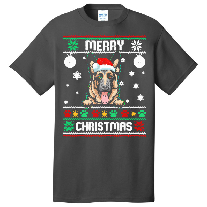 Ugly Merry Christmas German Shepherd Dog Xmas Dog Lover Christmas Basic T-shirt | Artistshot