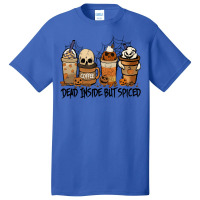 Dead Inside But Spiced Pumpkin Halloween Spooky Season Ghost Pullover Basic T-shirt | Artistshot