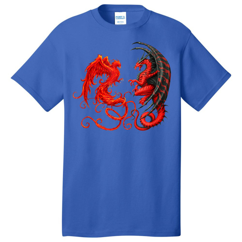 Rising Phoenix Fire And Dragon T Shirt Basic T-shirt by vacheu | Artistshot