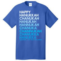 Happy Hanukkah Jewish Holiday Chanukah Menorah Dreidel Basic T-shirt | Artistshot