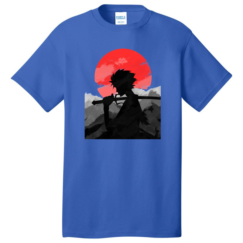 Samurai With Sunset Basic T-shirt by CharlesGrooms | Artistshot