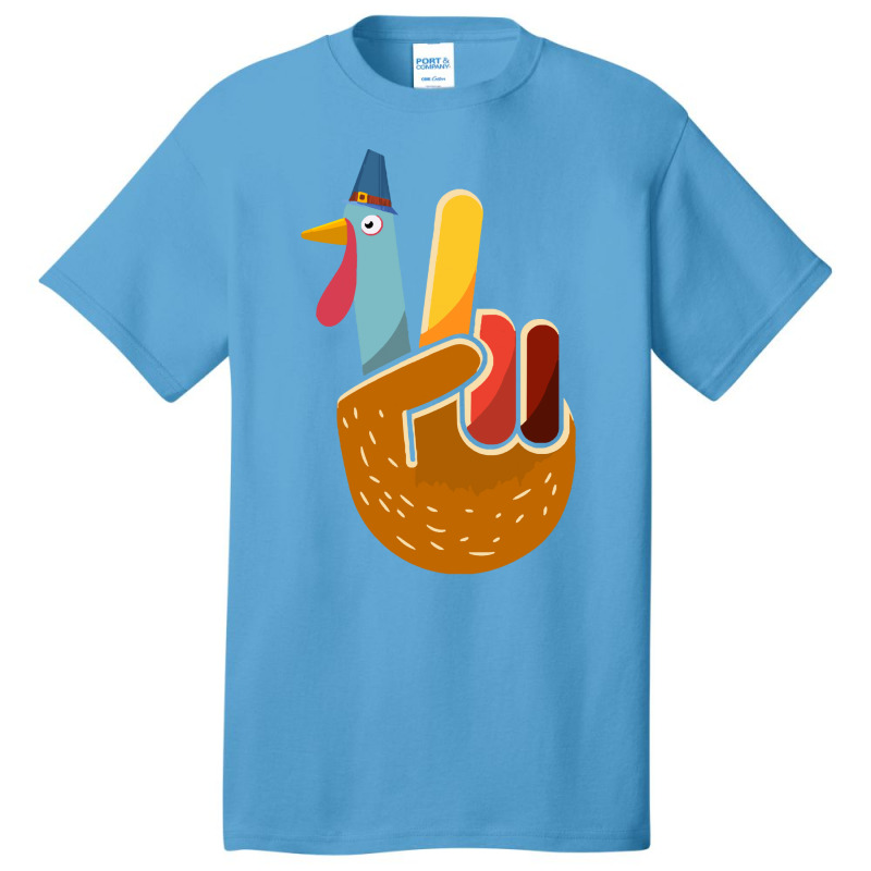 Thanksgiving Turkey Turkey Peace Hand Sign Thanksgiving (1) Basic T-shirt | Artistshot