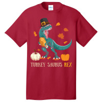 Thanksgiving Turkey Turkey- Saurus Rex Basic T-shirt | Artistshot