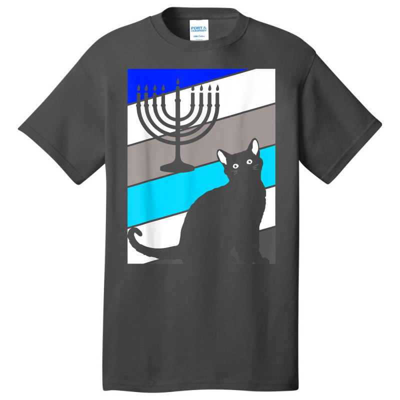 Cat Menorah Hanukkah Cute Kitten Chanukah Jewish Holiday T Shirt Basic T-shirt | Artistshot