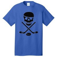 Cool Ice Pirate Hockey Products White On Black Sticker Basic T-shirt | Artistshot