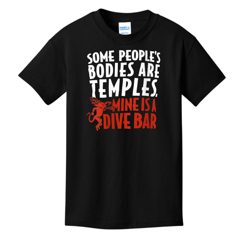 Womens Some People's Bodies Are Temples Mine Is A Dive Bar V Neck T Sh Basic Youth T-shirt by cm-arts | Artistshot