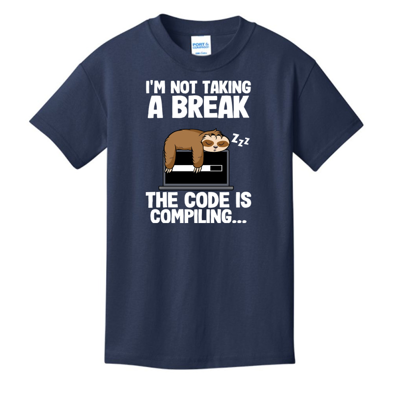 The Code Is Compiling Funny Sloth Programming Nerd Basic Youth T-shirt | Artistshot