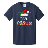 Tia Claus Christmas Pajama Family Matching Xmas Light Basic Youth T-shirt | Artistshot