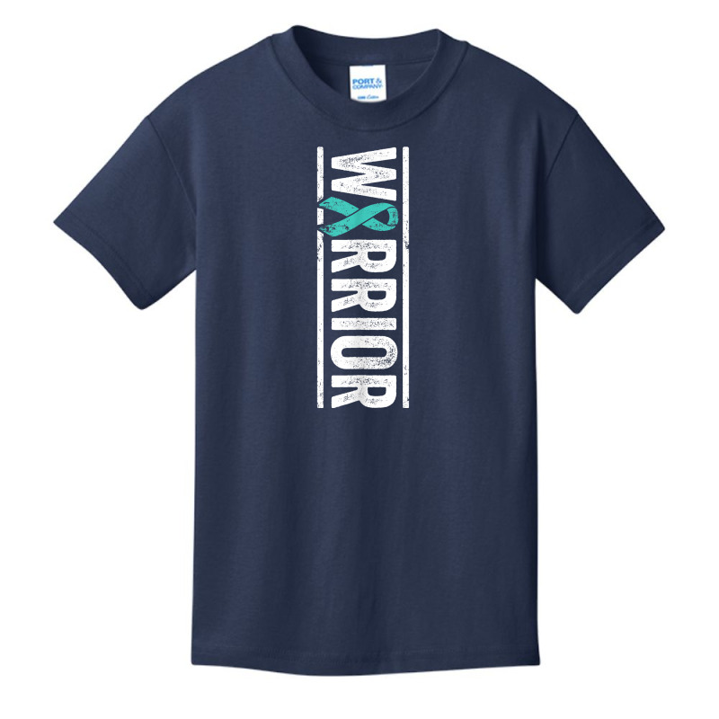 Spina Bifida Warrior   Sideways Teal Awareness Ribbon T Shirt Basic Youth T-shirt by cm-arts | Artistshot