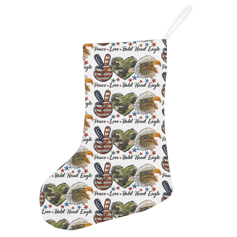 Western Peace Love Bald Head Eagle Head Holiday Stocking | Artistshot