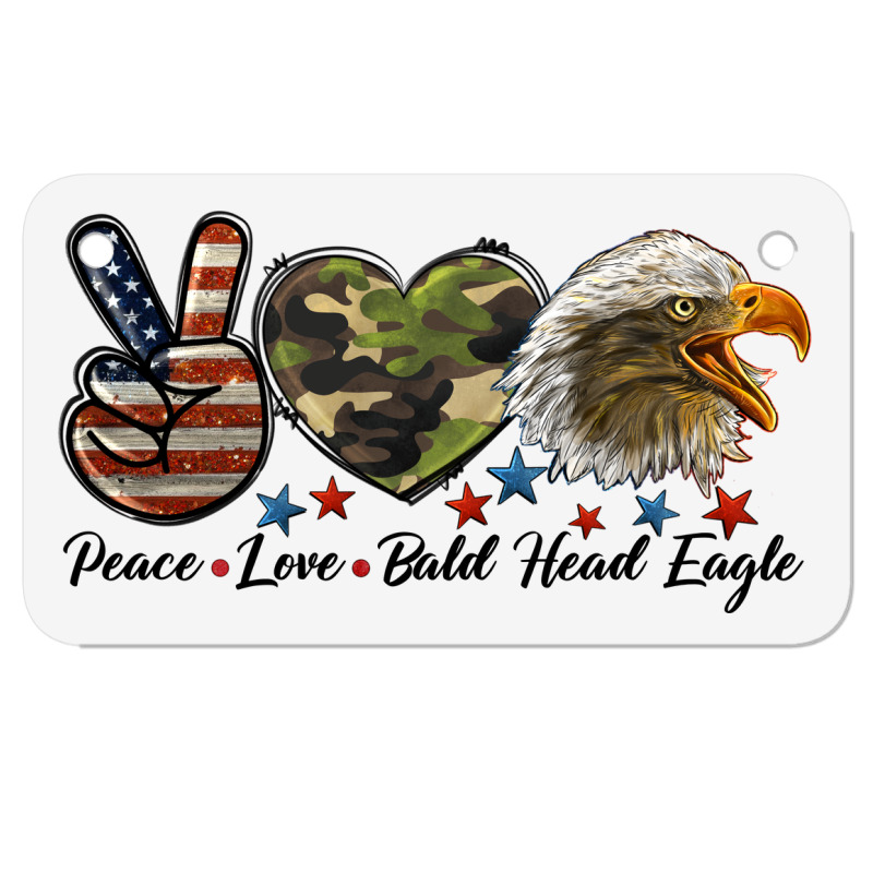 Western Peace Love Bald Head Eagle Head Motorcycle License Plate | Artistshot