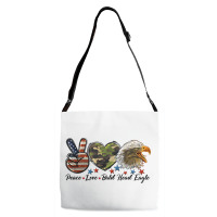 Western Peace Love Bald Head Eagle Head Adjustable Strap Totes | Artistshot