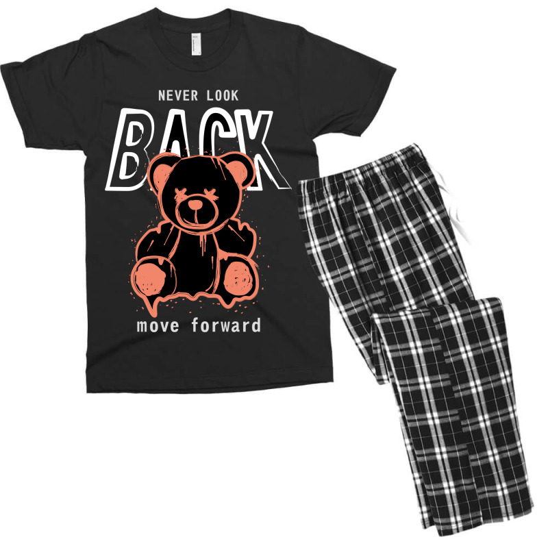 Never Look Back Move Forward Typography Design Men's T-shirt Pajama Set by Kenneth Rorer | Artistshot