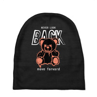 Never Look Back Move Forward Typography Design Baby Beanies | Artistshot