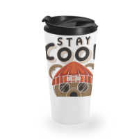 Teddy Bear Illustration Sitting Stay Cool In Hand Travel Mug | Artistshot