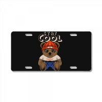 Teddy Bear Illustration Sitting Stay Cool In Hand License Plate | Artistshot