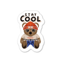 Teddy Bear Illustration Sitting Stay Cool In Hand Sticker | Artistshot