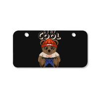 Teddy Bear Illustration Sitting Stay Cool In Hand Bicycle License Plate | Artistshot