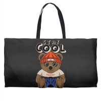 Teddy Bear Illustration Sitting Stay Cool In Hand Weekender Totes | Artistshot