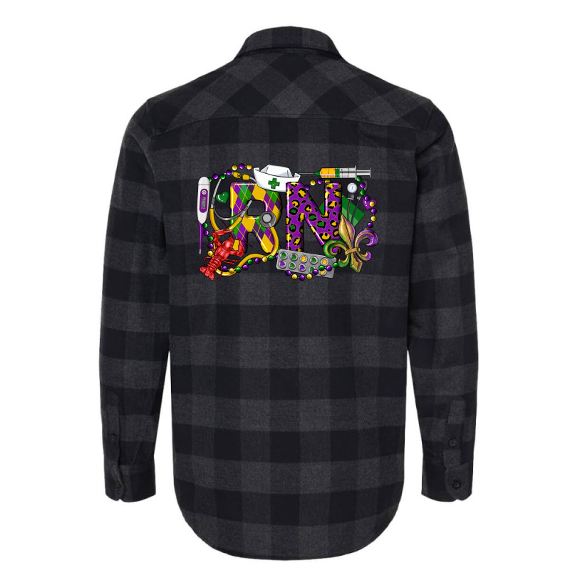 Rn Registered Nurse Mardi Gras Flannel Shirt | Artistshot