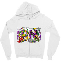 Rn Registered Nurse Mardi Gras Zipper Hoodie | Artistshot